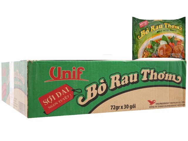 Thùng mì bò rau thơm thùng 30gói