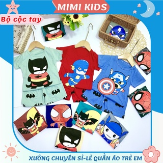 Đồ bộ quần áo bé trai siêu nhân chất cotton giá rẻ cho bé 7-18kg