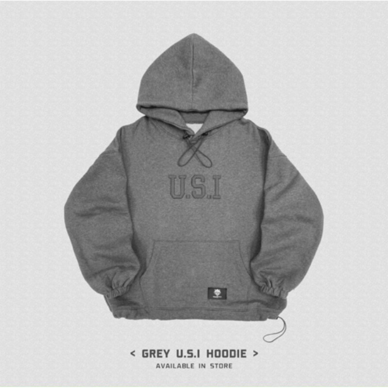 Áo Hoodie form dáng rộng tay phồng như ảnh - Nam Nữ mặc cặp cực xinh - Thêu U.S.I | BigBuy360 - bigbuy360.vn