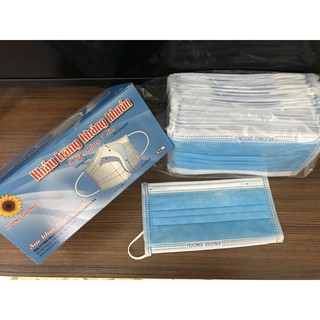 Khẩu trang y tế kháng khuẩn Hướng Dương 3 lớp (Xanh) (Hộp 50 Cái)