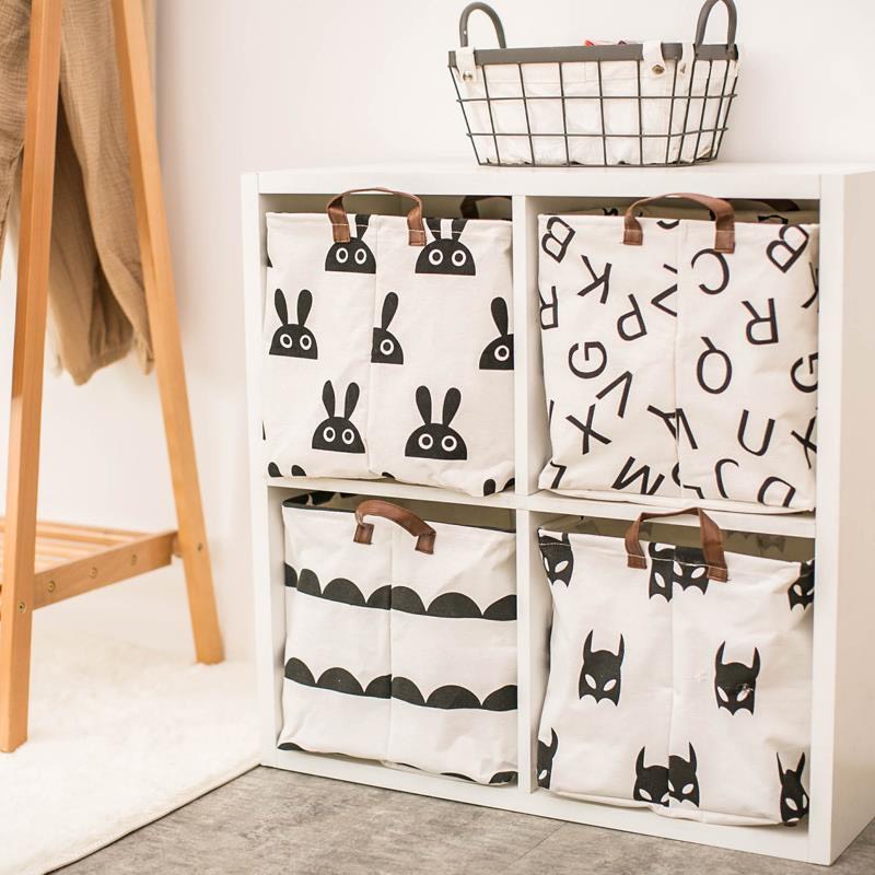 Giỏ đựng quần áo chăn màn đồ dơ túi vải canvas vuông gấp gọn đựng đồ đa năng ANDOSA TV12
