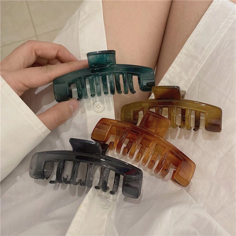 Kẹp Tóc Nhựa Trong Suốt Cỡ Lớn Nhiều Màu Thời Trang Cho Nữ