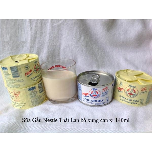 Combo 12 Hộp Sữa Gấu High Calcium Sterilized Milk 140g - Thái Lan