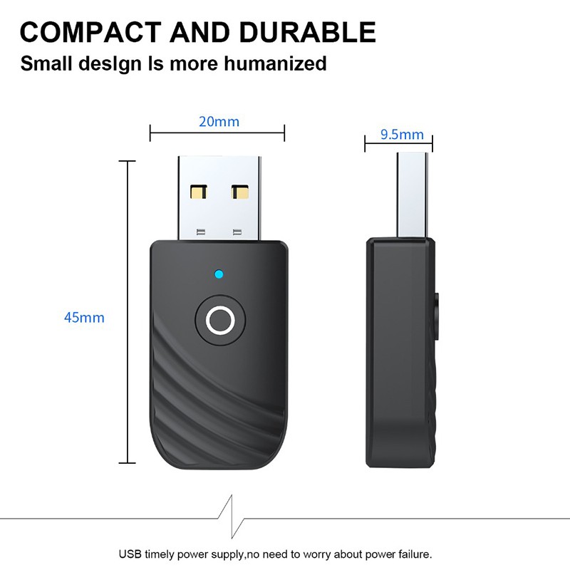 High Quality USB Bluetooth Adapter 5.0 3 in 1 Audio Receiver Transmitter for TV PC SSVN