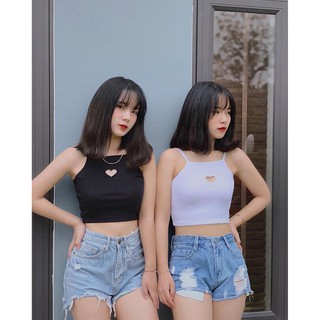 Áo Croptop Cổ Yếm Khoét Tim