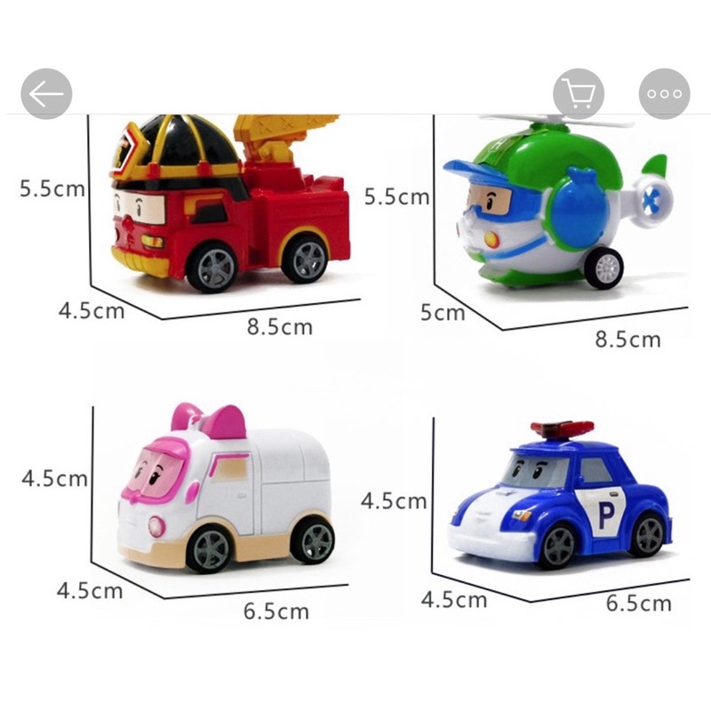 Bộ 4 Xe Và Nhà Đẩy Mô Hình Xe Ô Tô Robocar Poli