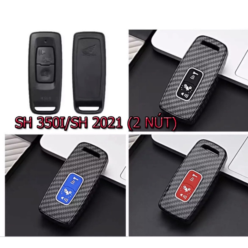 Bọc Chìa Khóa Smartkey SH 350i và SH 2021 ( 2 nút ) Ốp Carbon Ảnh thật Sp