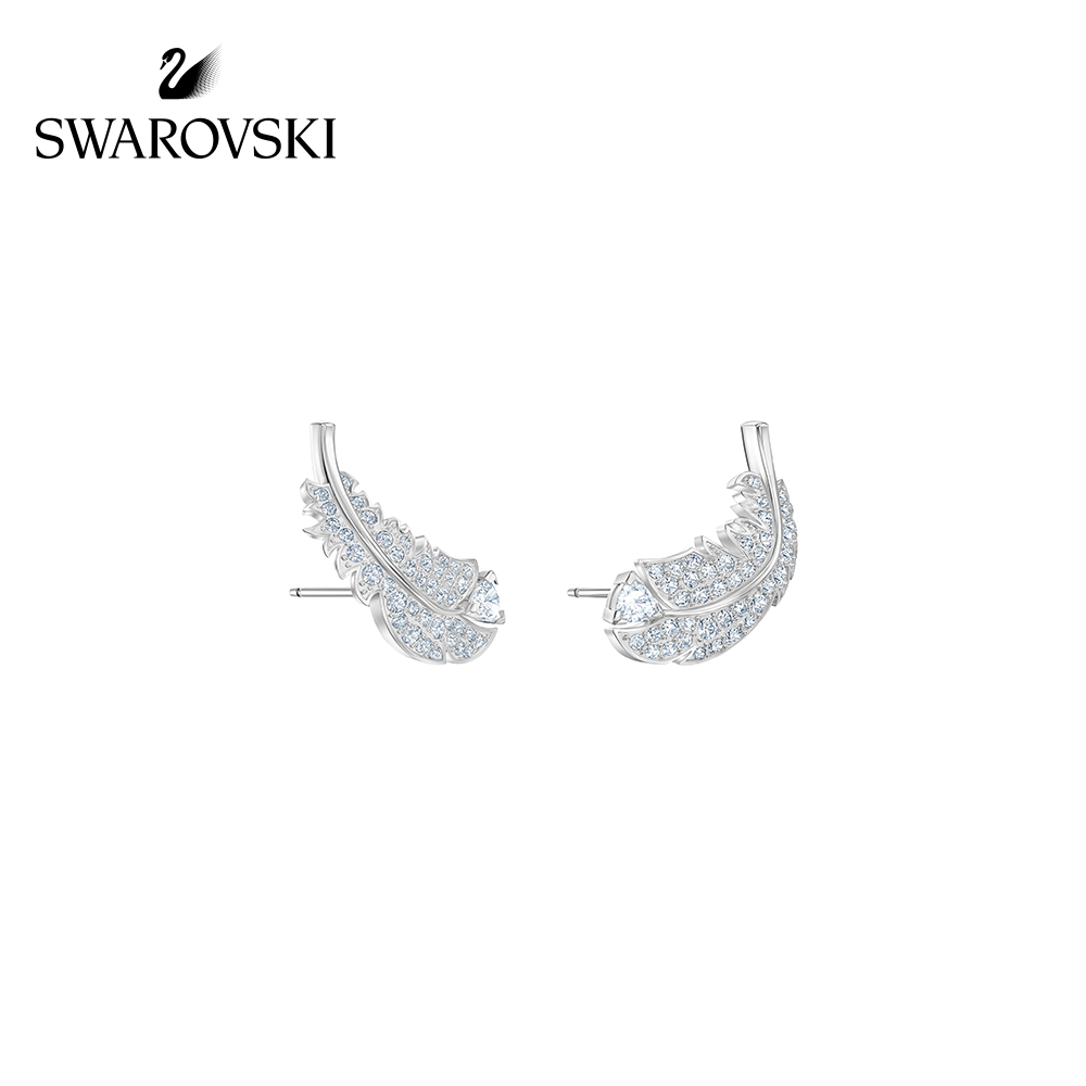 FREE SHIP Bông Tai Cá Tính Nữ Swarovski NICE Yếu tố lông vũ Ánh sáng và Sức sống sang trọng Earrings Crystal FASHION Trang sức trang sức đeo THỜI TRANG