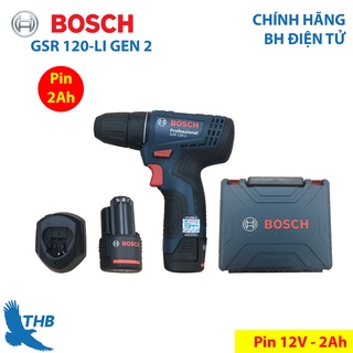 Máy khoan pin vặn vít Bosch GSR 120-LI pin 12V - 2.0 Ah, Bảo hành điện tử 6 tháng chính hãng