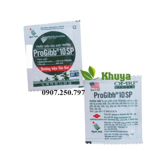 Chất kích thích điều hòa tăng trưởng GA3 Gibberellic ProGibb 10SP gói 1gr - nhiều hoa, trái to, trái ít hạt