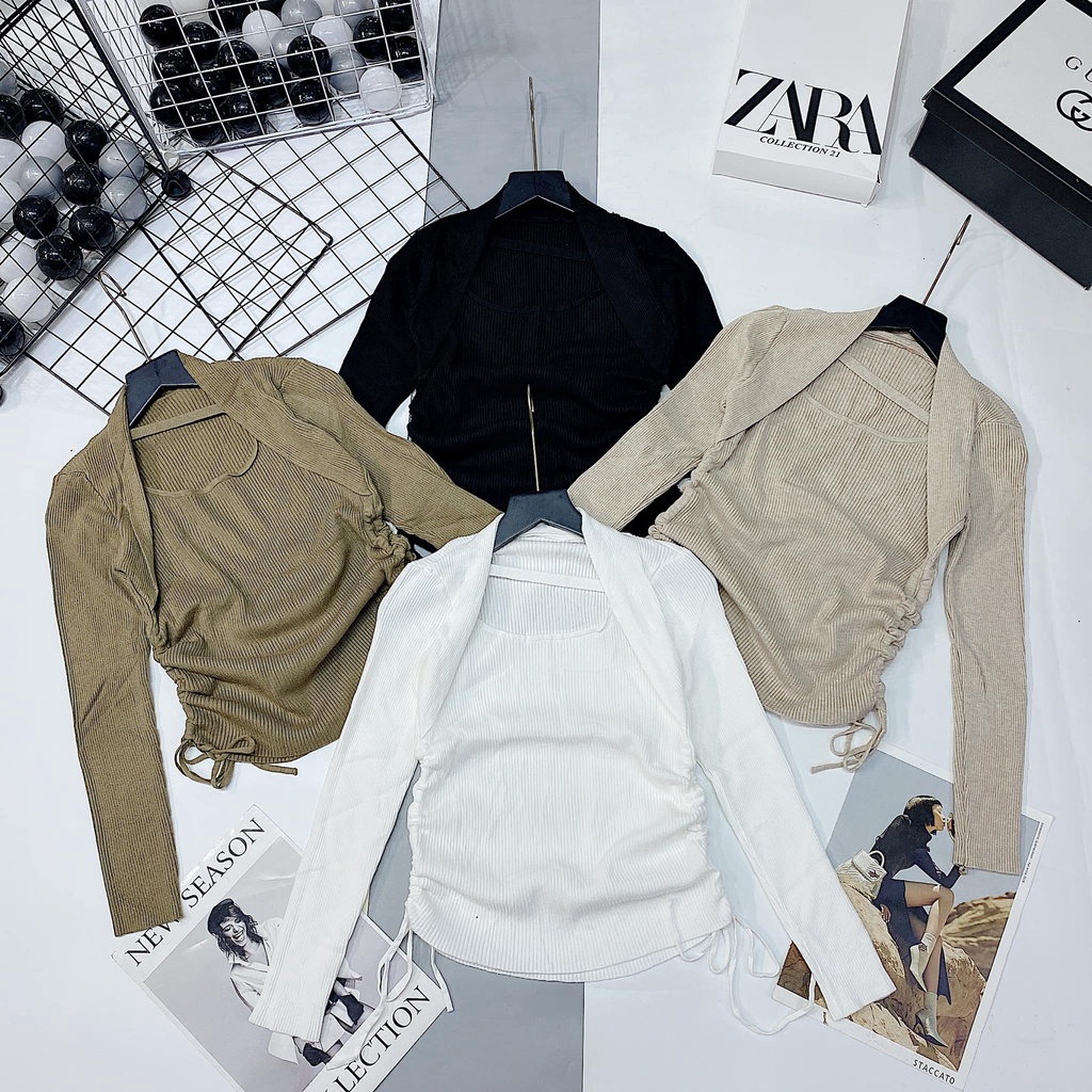 Áo len dây chéo cổ rút eo hot 9071(kèm ảnh thật,video) | BigBuy360 - bigbuy360.vn