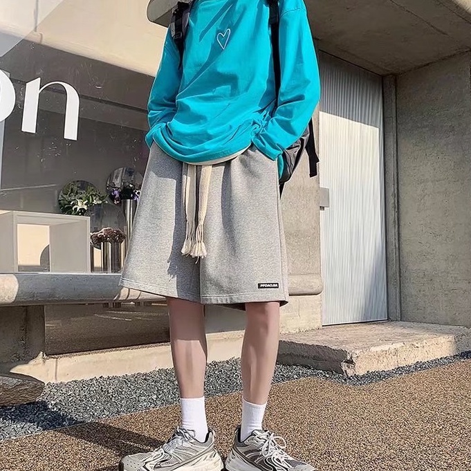Quần ngố nam màu trơn đơn giản thời trang quần đùi nam Hàn Quốc quần thể thao simple quần short nam from rộng size M-5XL