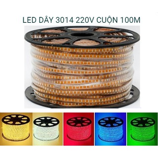 LED dây 3014 Đèn LED dây 3014 đơn sắc 108 bóng Trắng; Vàng; Xanh dương; Xanh lá; Đỏ; Nhiều màu