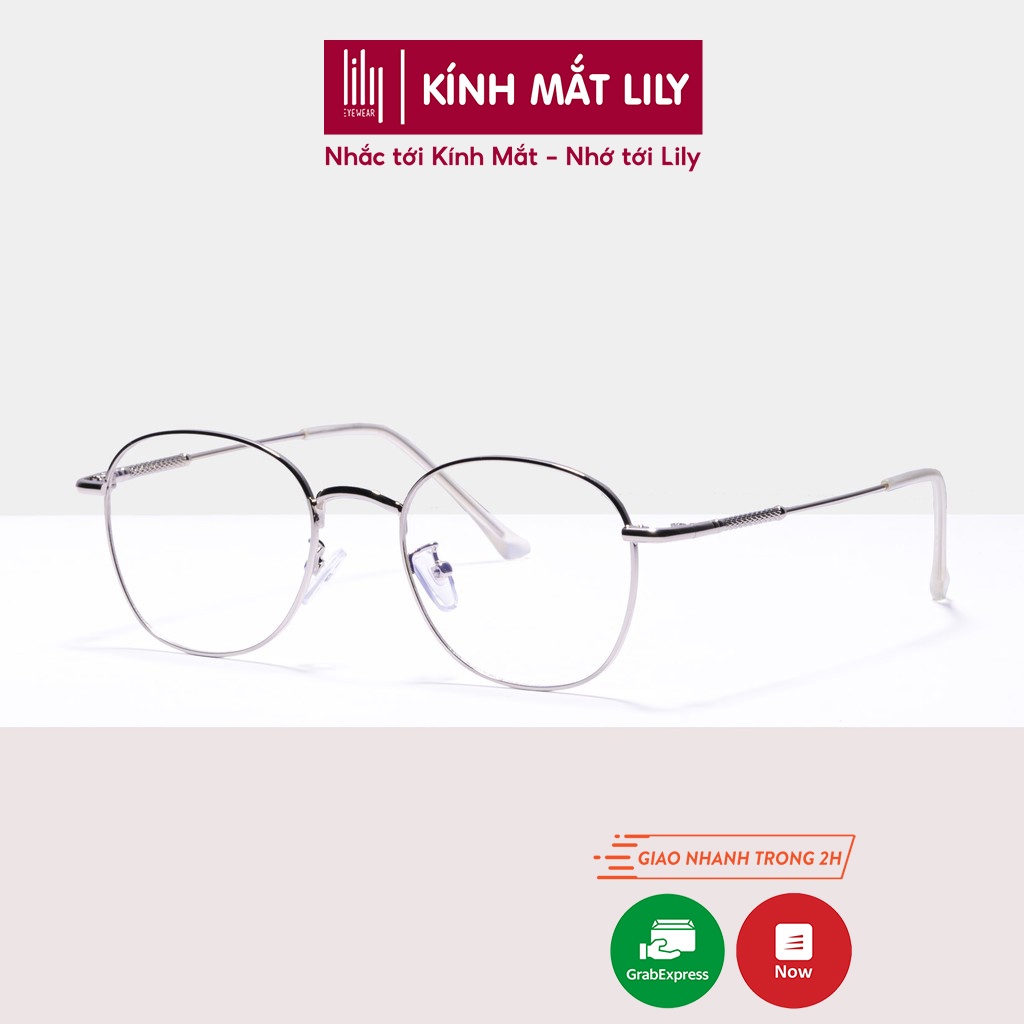 Gọng kính kim loại nam nữ Lilyeyewear mắt tròn thanh mảnh màu sắc thời trang - Y5260