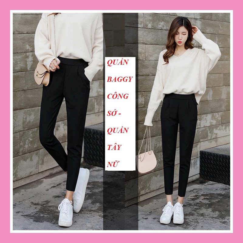 Quần tây baggy nữ lưng cao phong cách công sở trẻ trung năng động QD05