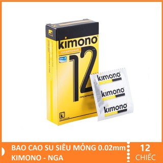 Bao cao su siêu mỏng 0.02mm kimono vàng - nga - 12 chiếc