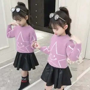 Áo len bé gái 6 tuổi  ☑️ Thời trang cho bé gái size đại 25kg 30kg 35kg 40kg