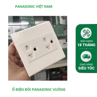 Ổ cắm điện đôi 3 chấu chuẩn Mỹ Panasonic vuông 86x86mm