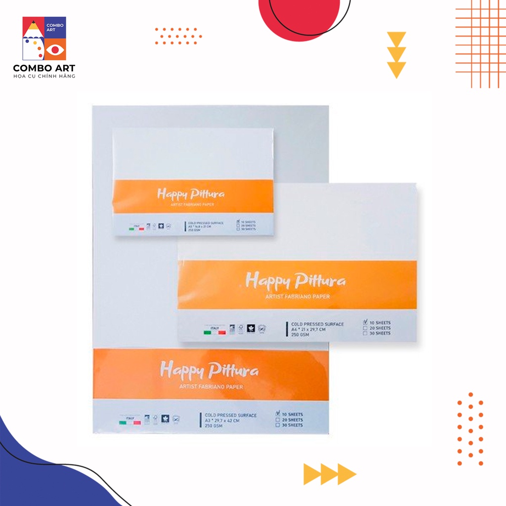 Giấy vẽ màu nước 250gsm HAPPY PITTURA