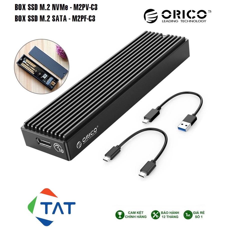 Box di động SSD M.2 NGFF SATA Chuẩn USB 3.1 Gen1 Orico M2PF-C3-BK