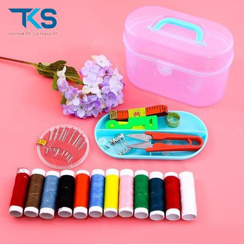 Bộ kim chỉ 55 món 💞 Hộp kim chỉ đa năng tiện dụng, hộp kim chỉ may vá quần áo