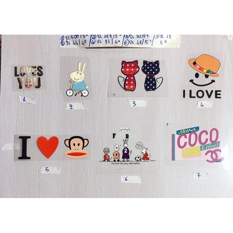 sticker hình ủi nhiệt hoạt hình Cool 03 (phụ kiện may vá, trang trí quần áo,Handmade,DIY)