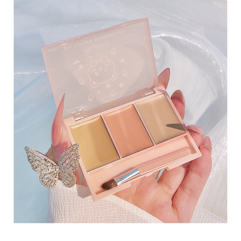 Kem Che Khuyết Điểm Ba Màu Mềm Mịn Như Lụa Giúp Dưỡng Ẩm Làm Sáng Da Và Che Khuyết Điểm Dễ Mang Theo