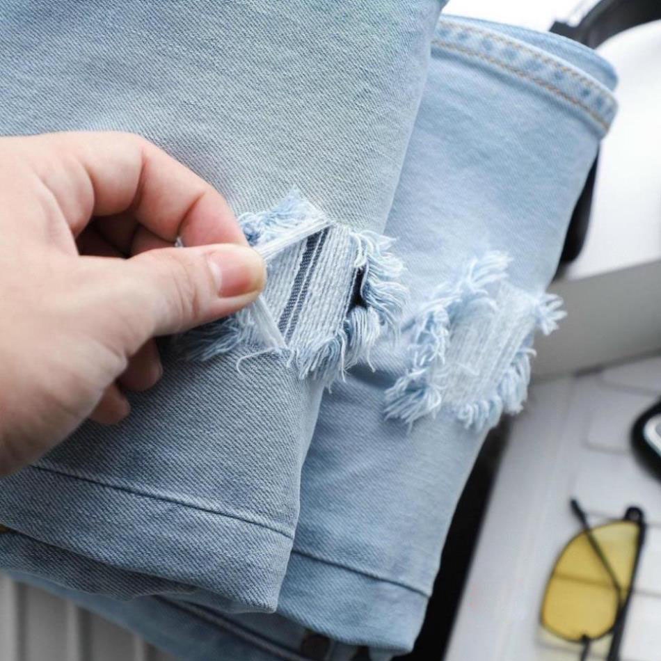 Mua Quần bò nam rách gối xanh co giãn cực tốt Pon.mens giá rẻ nhất ...