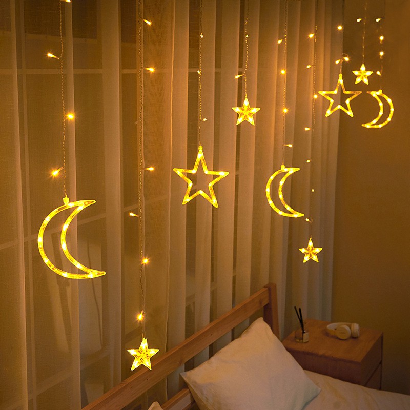 Dây Đèn Led Hình Ngôi Sao/Mặt Trăng Trang Trí Lễ Hội/Tiệc Cưới/Giáng Sinh