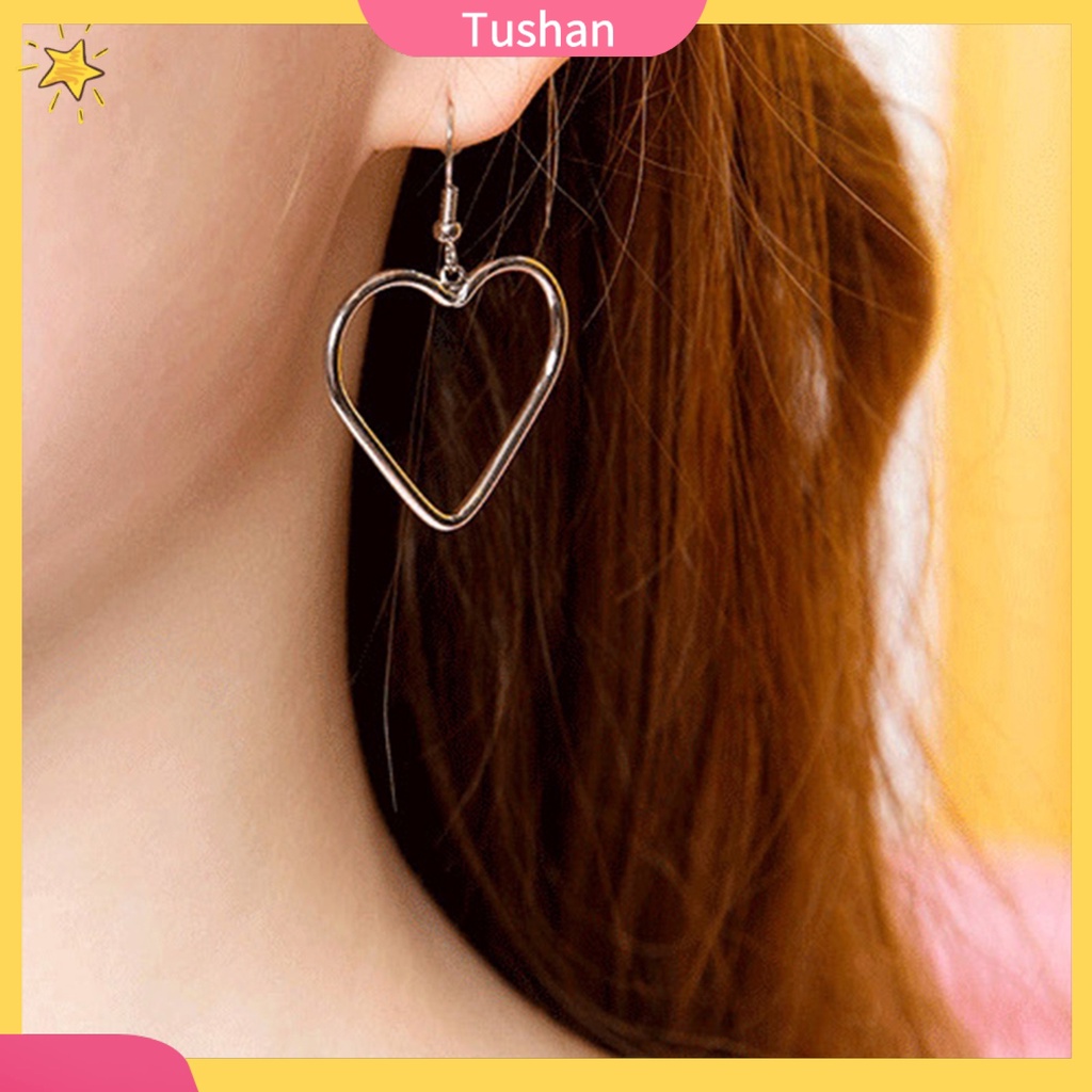 Hoa tai dáng dài hình trái tim xinh xắn cho nữ