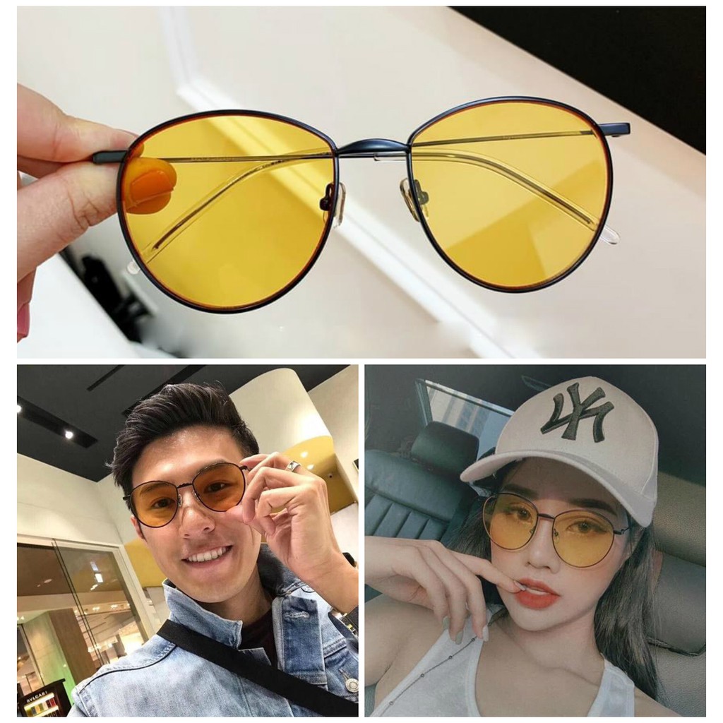 Mắt Kính mát nam nữ gọng tròn kim loại kính râm vàng spa FULLBOX HÃNG cao cấp chống tia UV thời trang Hàn Quốc đi đêm | BigBuy360 - bigbuy360.vn