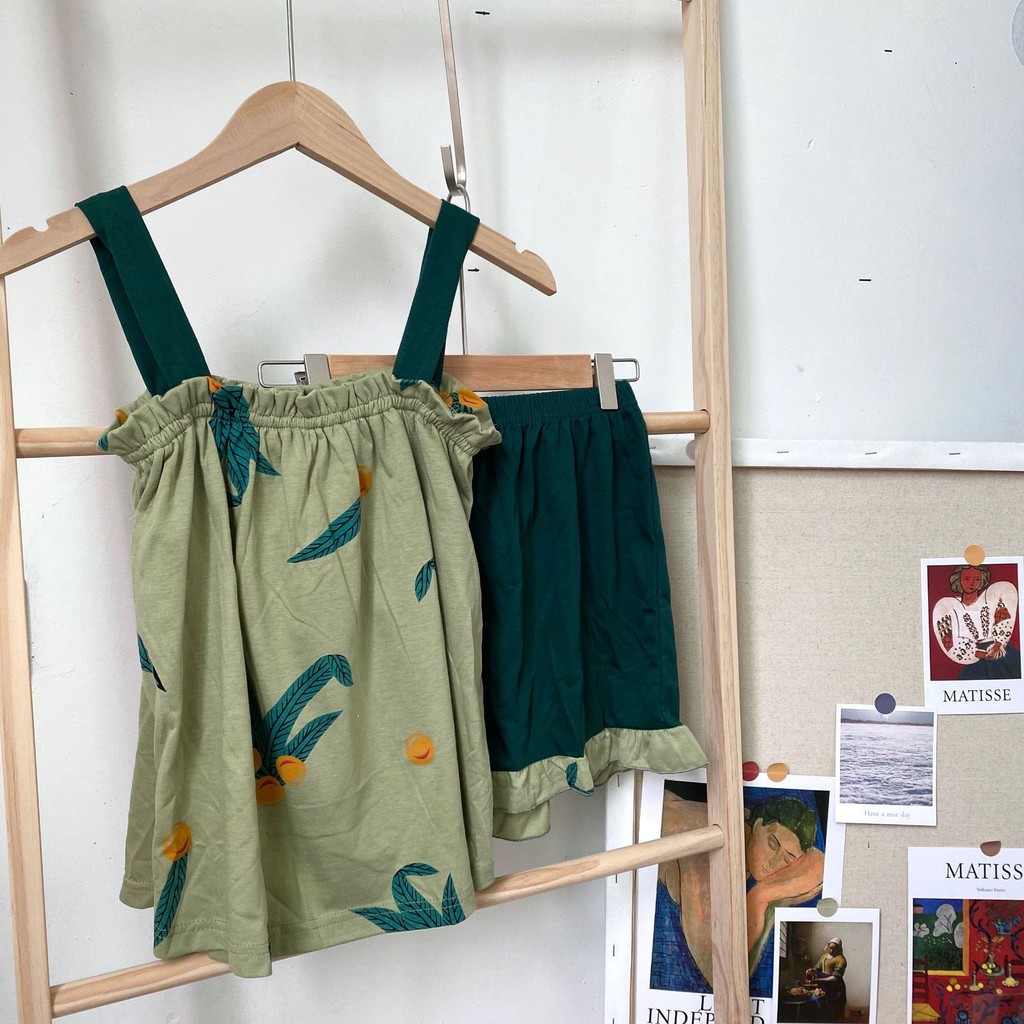 [Mã WA77 giảm 15% đơn 150k] Bộ đồ mặc ở nhà 2 dây cotton siêu dễ thương [BC05] | BigBuy360 - bigbuy360.vn