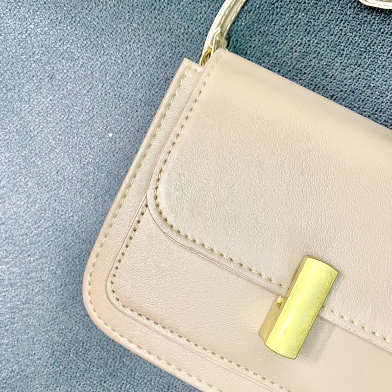 Túi Đeo Chéo Mini Da PU Trơn Bốn Màu Phong Cách Vintage Vừa Điện Thoại