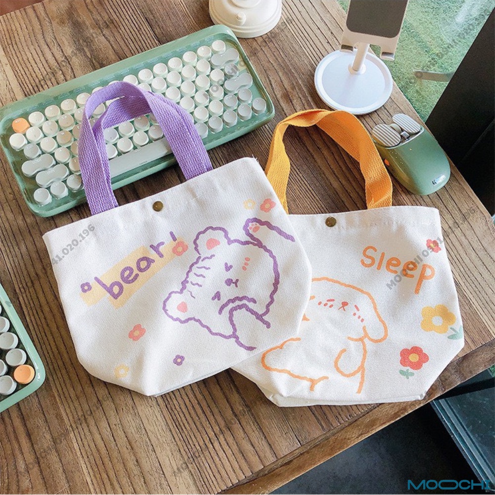 Túi Vải Canvas Mini In Họa Tiết Đáng Yêu Phong Cách Thời Trang Dành Cho Bạn Nữ