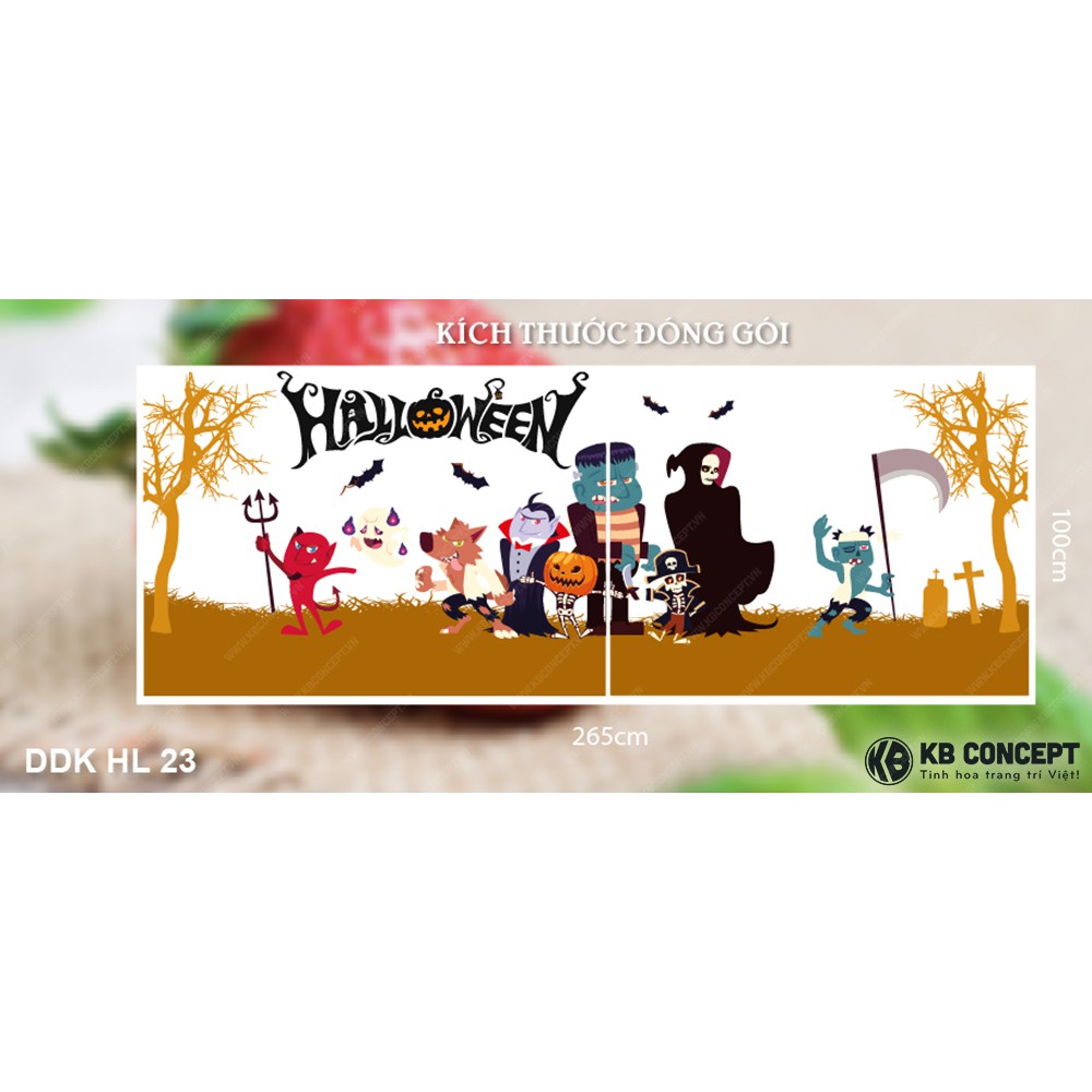 Decal Trang Trí Cửa Lớn Nhân Vật Rùng Rợn Halloween - DDK HL 23