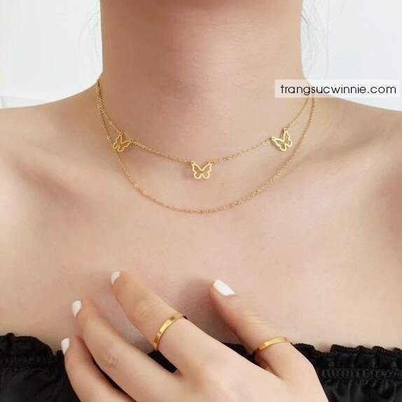 Dây chuyền nữ titan layer butterfly