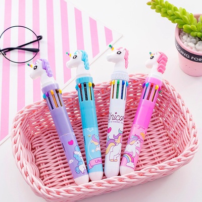 Bút bi bấm 10 màu nhiều hình dễ thương, bút viết nhiều màu, đồ dùng học tập tiện dụng học sinh E864