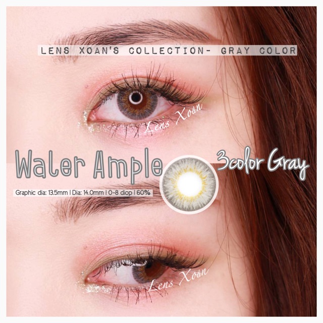 Áp tròng WATER AMPLE 3COLOR GRAY- LENS ME ( LENS XOẮN): XÁM TÂY GIÃN NHẸ