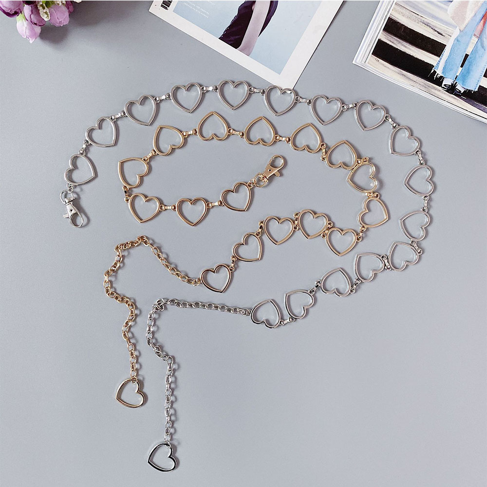 Chuỗi xích gắn thắt lưng bằng kim loại thiết kế hình trái tim thời trang quyến rũ cho nữ SOMEDAYZL