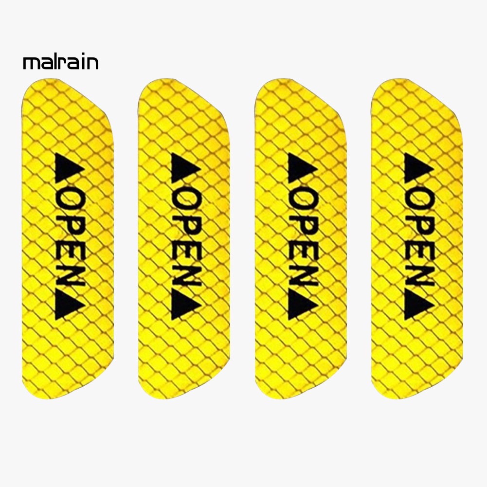 Bộ 4 Đề Can Phản Quang Cảnh Báo Mở Cửa Xe Hơi