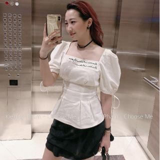 [ ẢNH THẬT Ở CUỐI] SET ÁO BÚP TAY PHỒNG FORM PEPLUM KÈM CHÂN VÁY ĐEN