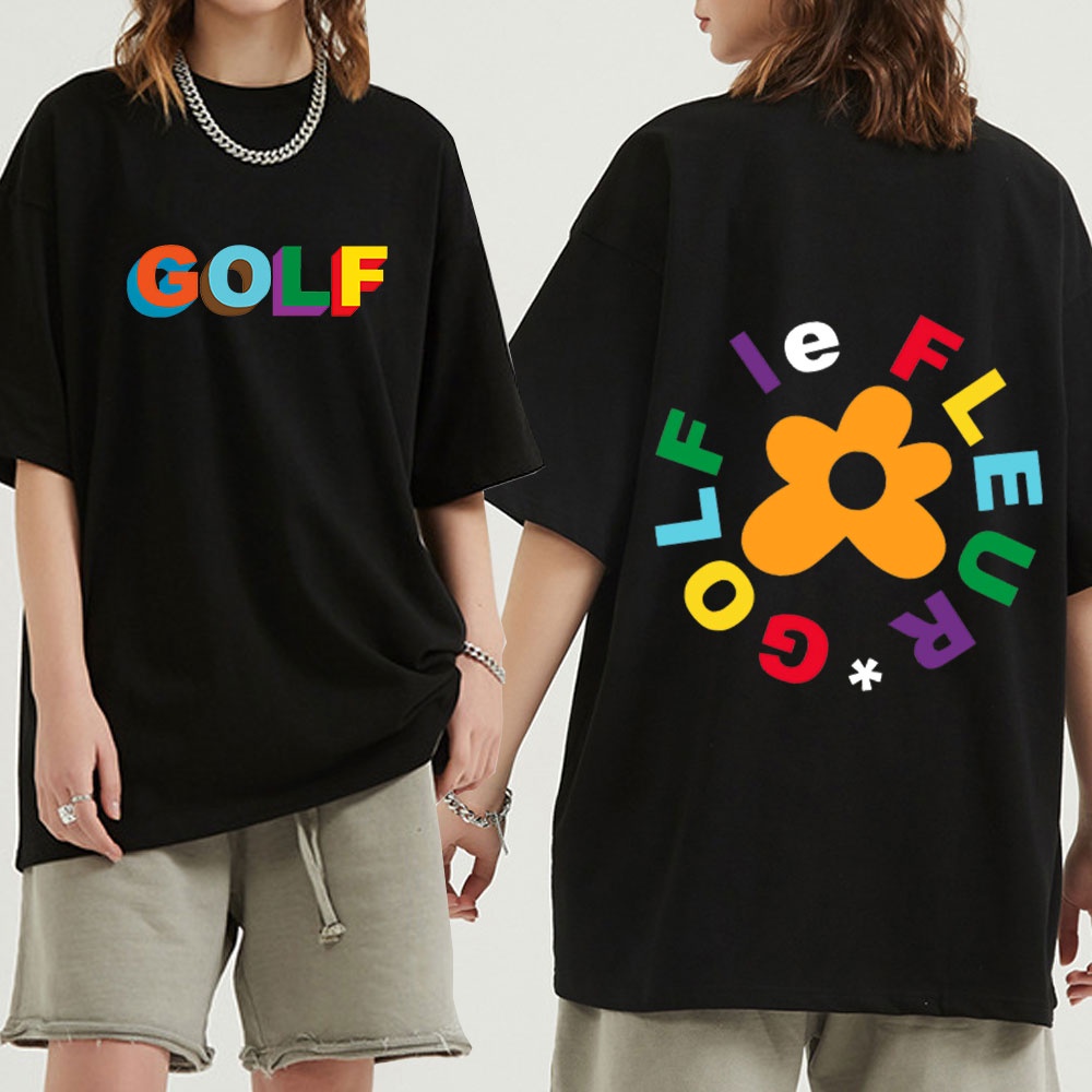 GILDAN [Cửa Hàng Áo Thun] Áo Thun cotton Tay Ngắn In Hình Golf Wang Le Fleur Flower Vote Igor Tyler The Creator Skate Swag Đồ Họa Cho Nam HS