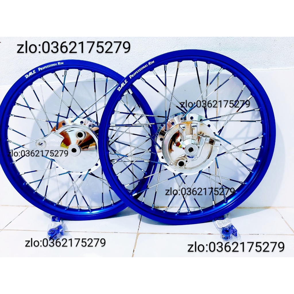 CẶP BÁNH CĂM XE WAVE ,DREAM TRƯỚC SAU ĐÙM NIỀN NHÔM DALE .BAN ZAI .SOLUTE .SH THÁI MÀU XANH KÈM  MÁ VỚI A