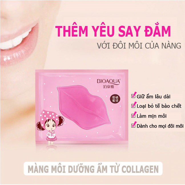Mặt Nạ Môi Bioaqua Collagen Nourish Lips Membrane Mask 8g