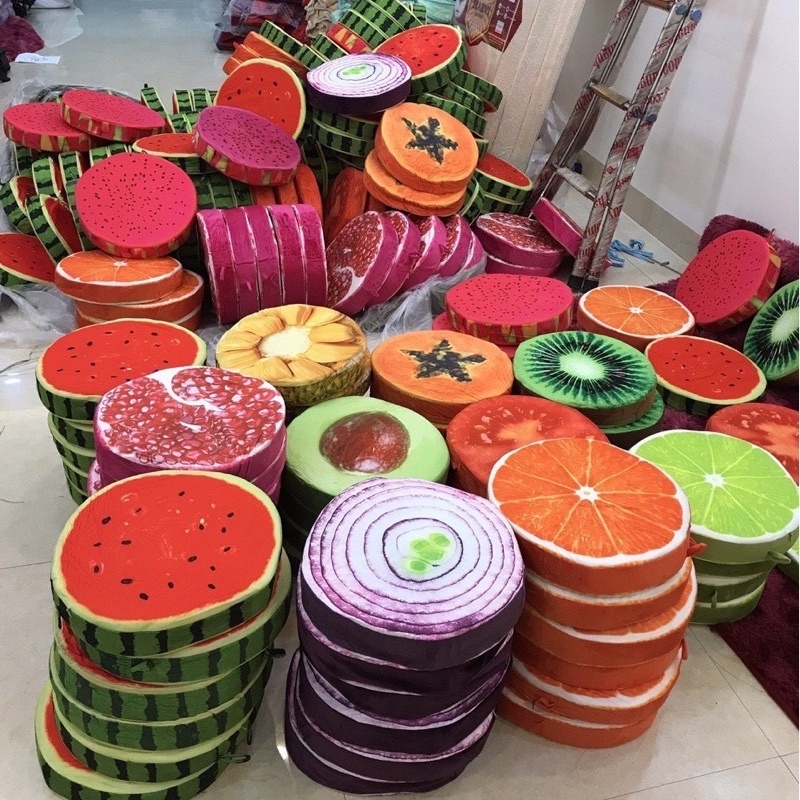 Đệm Ngồi Bệt Tròn - Đệm Lót Ghế Văn Phòng Hình Trái Cây