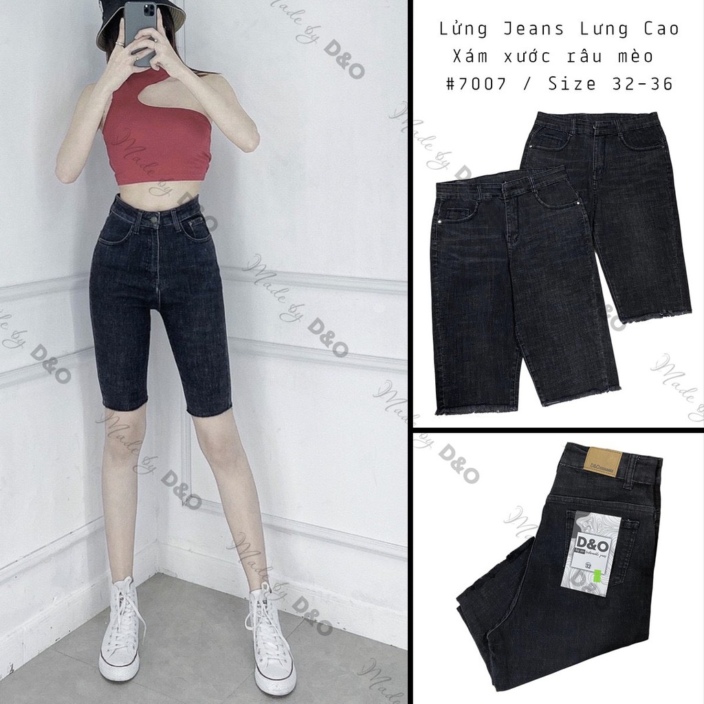 (4MÀU 57-100kg) Quần Lửng Ngố Eo Cao Qua Rốn ẢNH THẬT - Quần Jeans Bò Co Giãn Mạnh Bigsize SIÊU ĐẸP