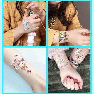 Bộ 10 Hình Xăm Dán Hình Kỳ Lân Chống Thấm Nước Sáng Tạo Phong Cách Hàn Quốc Cho Bé Gái