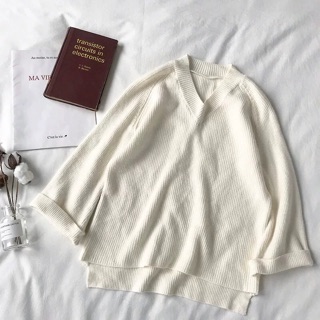 (Có ảnh Thật) Áo len cổ chữ V - ống tay loe | ODER TAOBAO