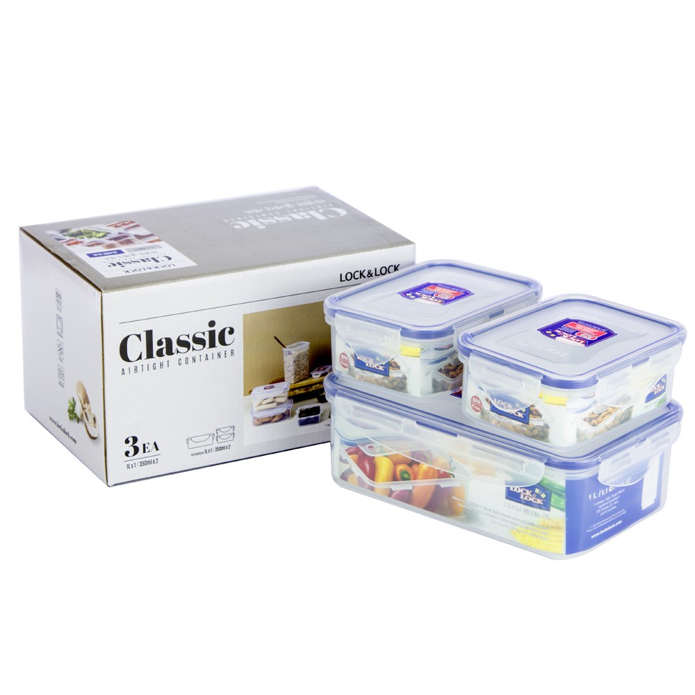 [Mã LIFELOCK06 giảm 10% tối đa 100K đơn 300K] Bộ 3 hộp bảo quản Lock&Lock Classic (HPL806x2, HPL817x1) [HPL806S3] | BigBuy360 - bigbuy360.vn