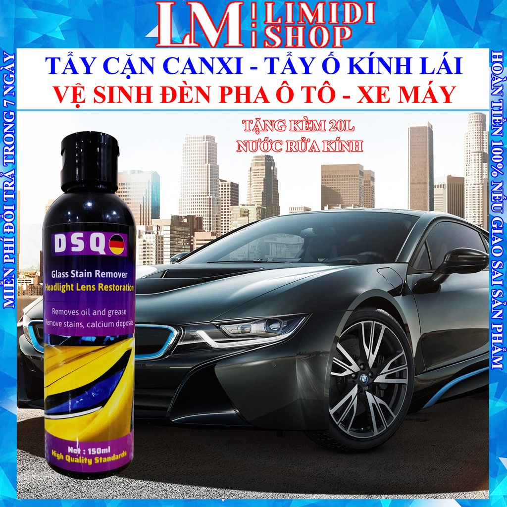 Tẩy ố kính ô tô, Tẩy mốc, Cặn canxi trên kính - Làm sạch, tăng tầm nhìn cho tài xế LIMIDI Nhập khẩu